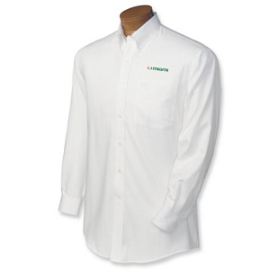 Miami Hurricanes Men's LS Nailshead Sport Shirt - White
